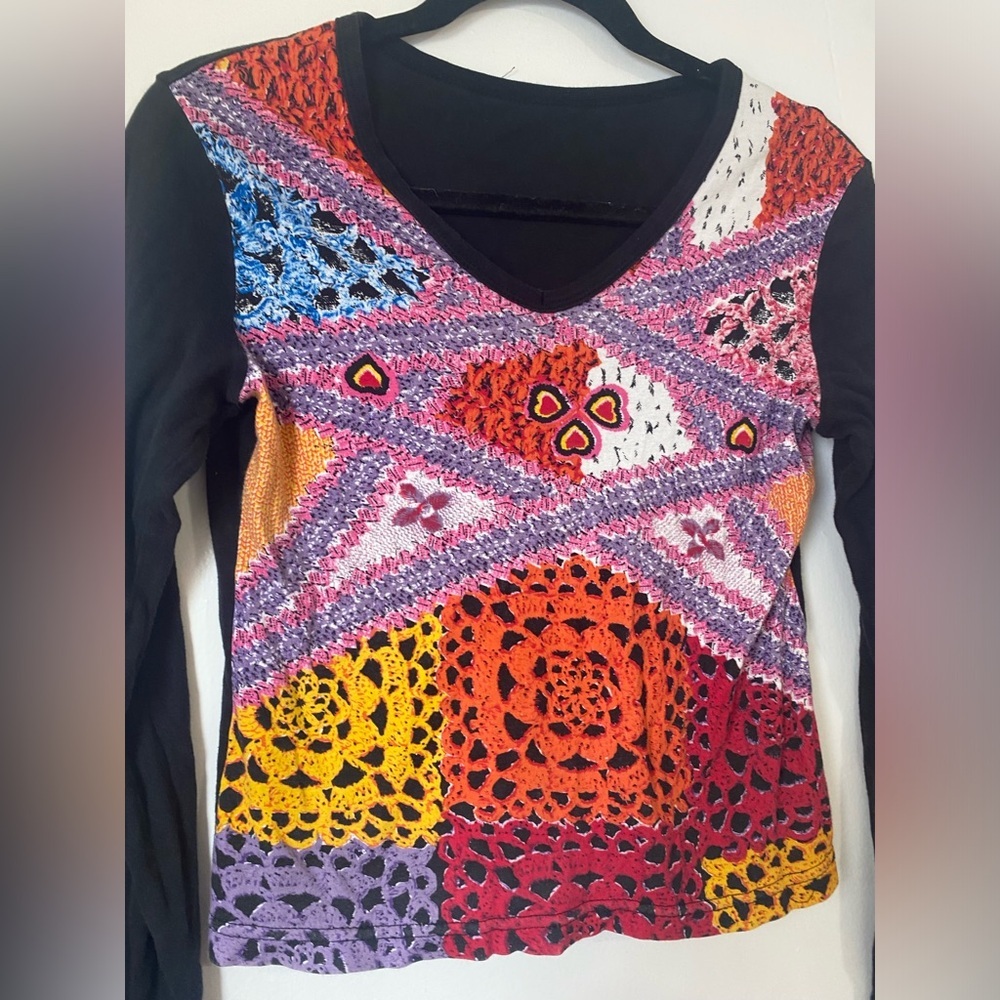 00s Funky Pattern Long Sleeve - Picture 2 of 3